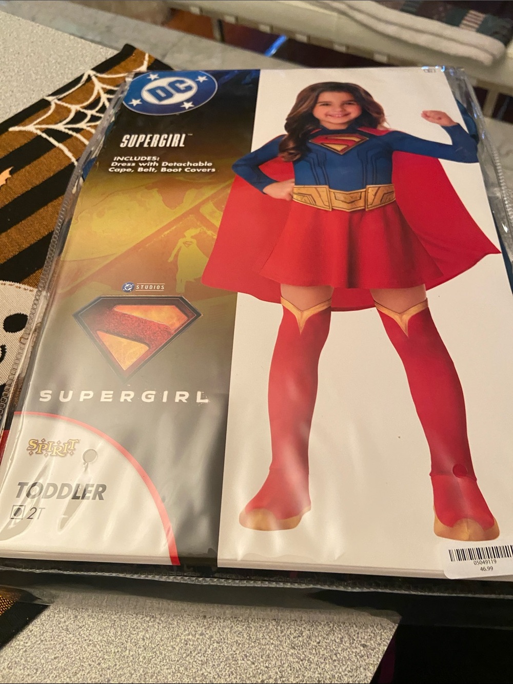 DC Supergirl Toddler Costume in Red & Blue with Gold Accents